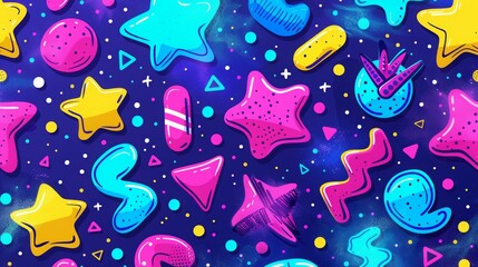 breathtaking view colorful galaxy space and colorful stars set on dark background illustration, colorful planetary satellites and star illustration on a black background