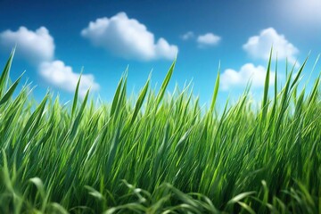 Fototapeta premium green grass and blue sky