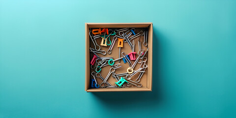 Brightly Colored Pin Collection in Box
