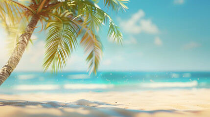 Fototapeta premium Beautiful Summer Beach with Blue Sky