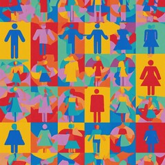 seamless pattern with kids