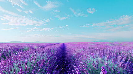 Fototapeta premium Blooming Lavender Field in Summer
