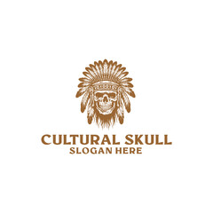 Cultural skull logo vector illustration