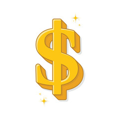 Dollar clip art, gold graphic icon money vector illustration