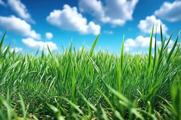 green grass and blue sky