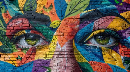 Obraz premium Bold Graffiti-Style Mural of Community Painting Event