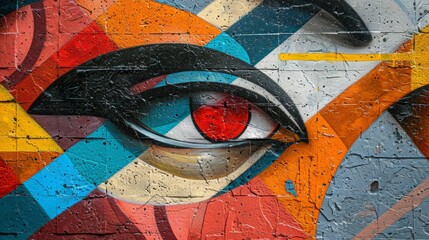 Fototapeta premium Bold Graffiti-Style Mural of Community Painting Event