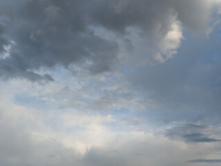 Pastel clouds background, cloud sky in the evening when looking away from sunset