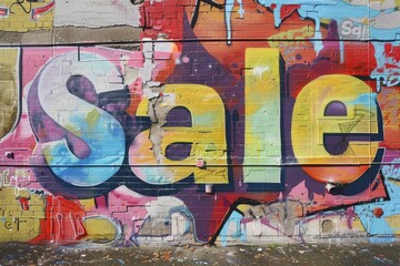 Obraz premium Colorful Urban Street Art Graffiti with Message Sale