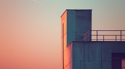 Towering Silo Beside Majestic Skyscraper