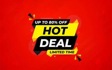Hot Deal offer banner template. Online shop discount sale background, Special Discount marketing poster design for web and Social. sale banner vector template.