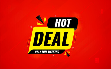 Hot Deal offer banner template. Online shop discount sale background, Special Discount marketing poster design for web and Social. sale banner vector template.