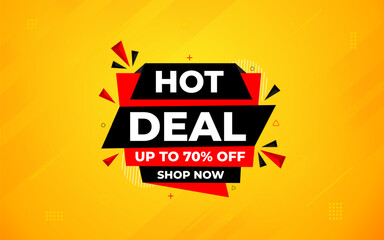 Hot Deal offer banner template. Online shop discount sale background, Special Discount marketing poster design for web and Social. sale banner vector template.