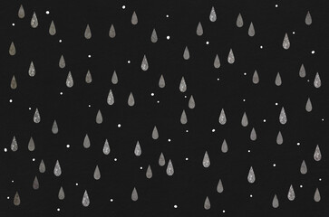 Black Japanese Washi paper texture with gray gradient raindrop pattern. Modern abstract Japanese style background.