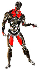 3D Rendering Male Robot on White