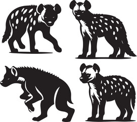 hyena silhouette bundle vector