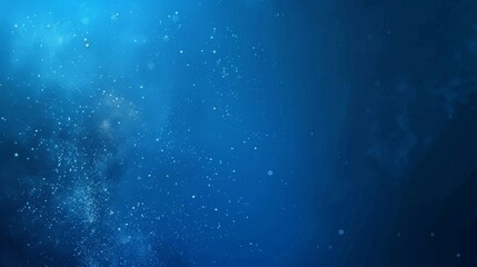 Fototapeta premium Minimalistic scientific conference poster template in Deep Blue, Northern Sky, Baby Blue, and Coffee theme with digital particles, designed with vast negative space.