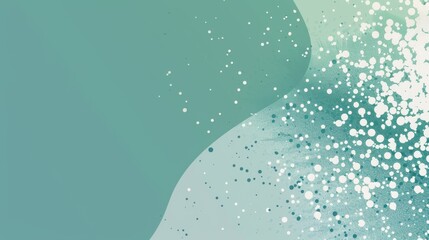 Teal and green digital particle background for scientific conference poster, with minimal decoration and vast negative space.