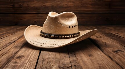 A transparent background with an isolated brown cowboy hat with a leather band.This is very beautiful and save us sun rays.every people use it in summer season.its colors is amazing .