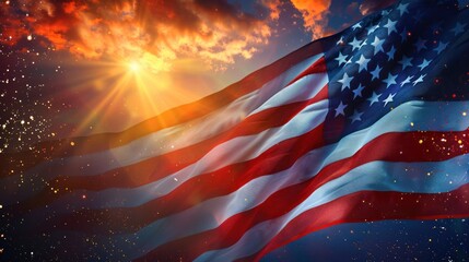 American USA flag independence day concept