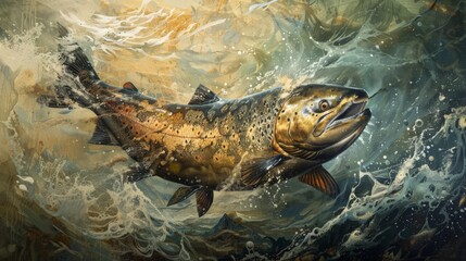 The instinctual drive of a salmon, fueling its relentless quest to return to its spawning grounds
