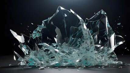 Fototapeta premium Broken glass effect in png format with a clear backdrop