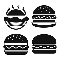 Set of Burger vector icon design on white background