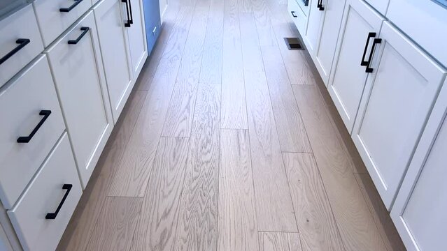 Modern Kitchen Floor with Wood Pattern Tiles