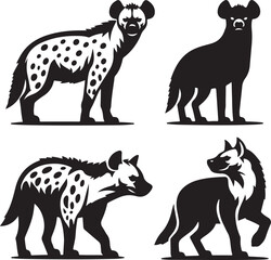 hyena silhouette bundle vector