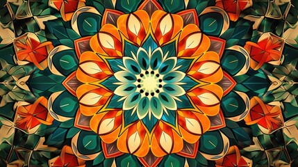 Design pattern with kaleidoscope effect