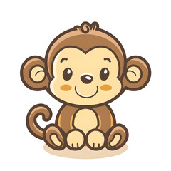 Fototapeta premium a cartoon of monkey.