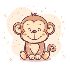 Fototapeta premium a cartoon of monkey.