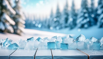 Backdrop e mesa de gelo