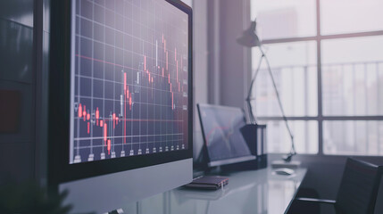 Market Pulse: A Serene Office View of Financial Growth.
