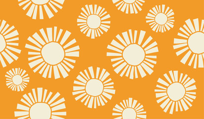 PrintCute sun pattern background vector design
