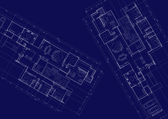 Floor plan designed building on the drawing.