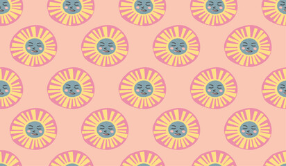 PrintCute sun pattern background vector design
