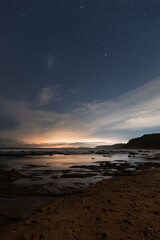 Fototapeta premium Beautiful night view from an empty beach.