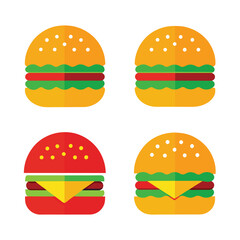 Set of Burger vector icon design on white background