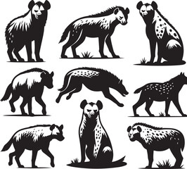 hyena silhouette bundle vector