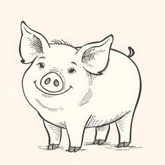 Fototapeta premium a cartoon of pig.