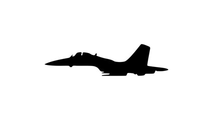 military aircraft, black isolated silhouette