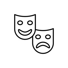 Bipolar disorder outline icons, minimalist vector illustration ,simple transparent graphic element .Isolated on white background