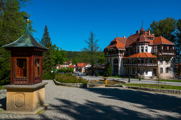 Fototapeta premium Swieradow Zdroj, Poland 05 14 2024: Szarotka health sanatorium vintage spa house in Swieradow Zdroj, Poland