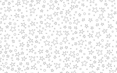 Hand drawn abstract sprinkle seamless pattern stars white background confetti vector texture illustration for holiday birthday party, celibration decorative ornamental