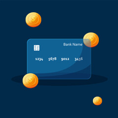 Credit card with cashback sales, finance and business plan