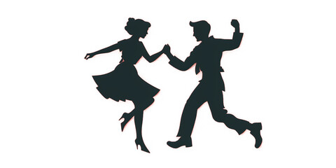 A man and a woman dancing together at a party: A picture of a man and a woman inviting each other to dance and have fun at a party.