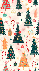 Seamless pattern of Christmas images
