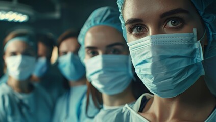photo of a group of doctors stand in the operating room