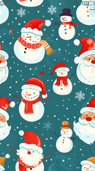 Seamless pattern of Christmas images